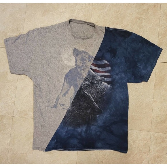 Unbranded Other - The Mountain Rugged Outdoors Custom Handmade Tie Dye Wolf T Shirt